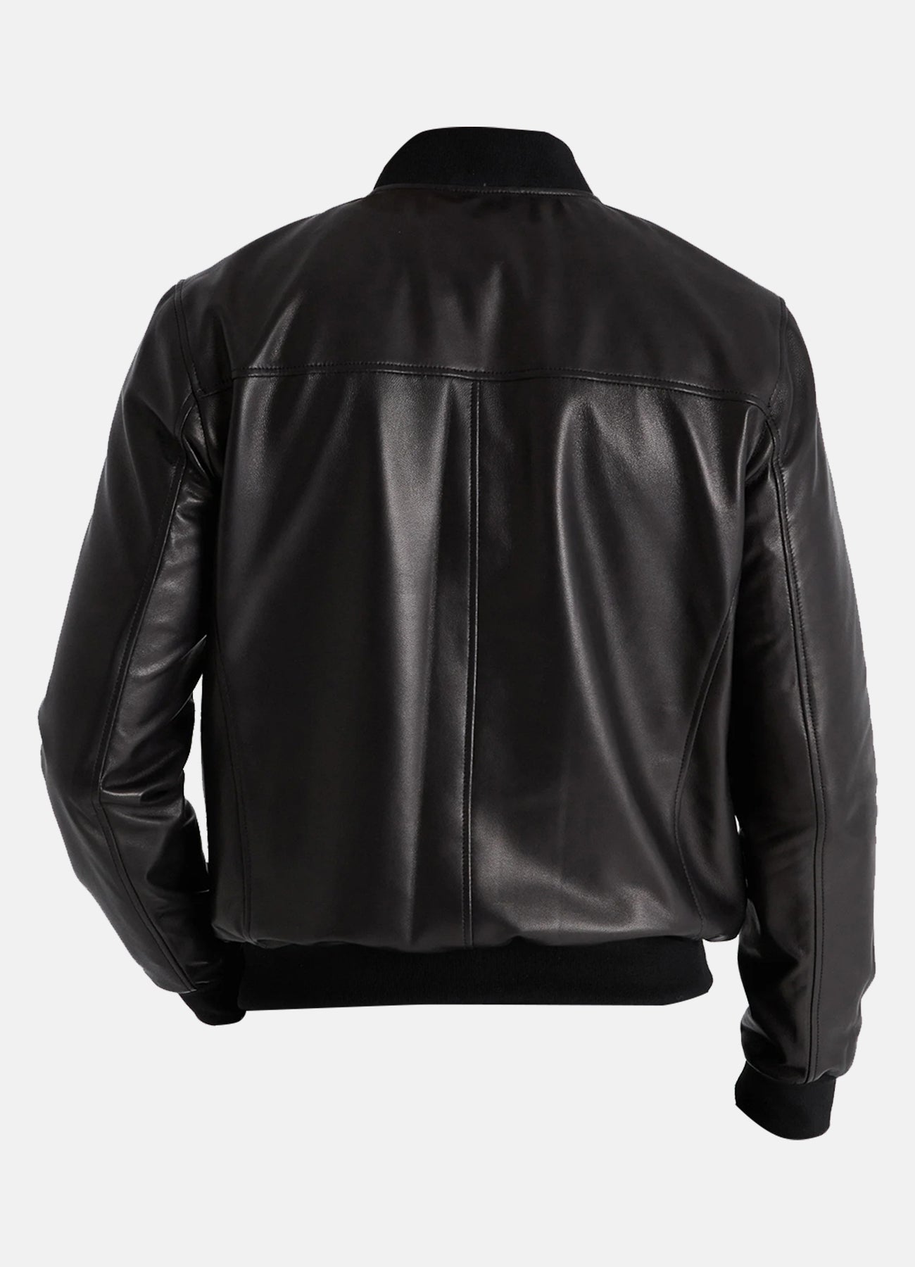 Men's Slimfit Black Bomber Leather Jacket