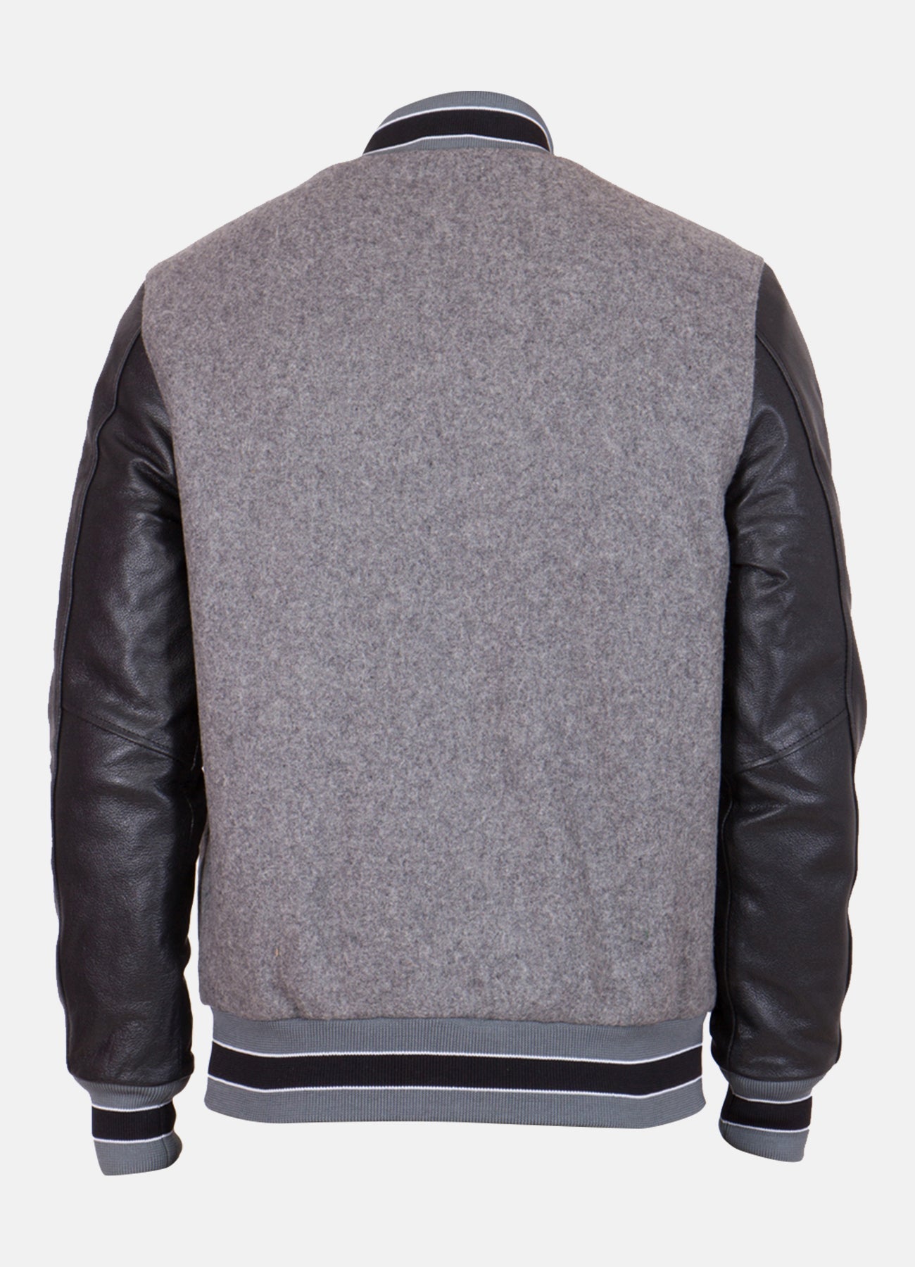 Men's Gray and Black Varsity Jacket