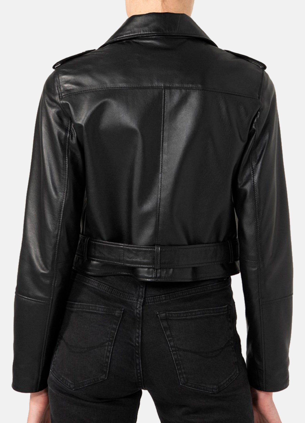Women's Casual Black Biker Leather Jacket