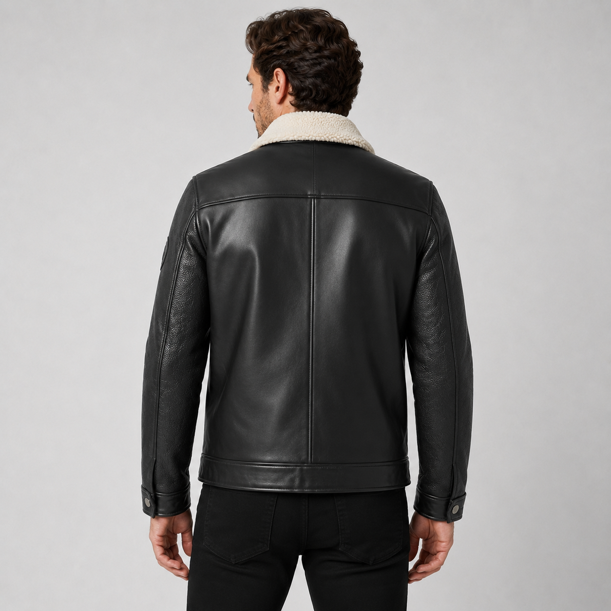 The Holloway Blackridge Shearling Black Leather Jacket