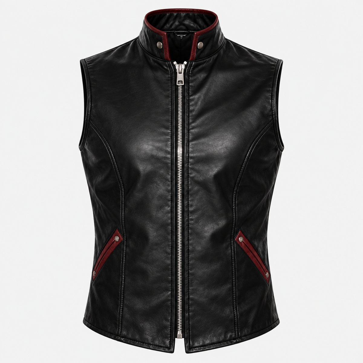 Gothic Vampire Couple Costume – Black & Red Leather Outfit