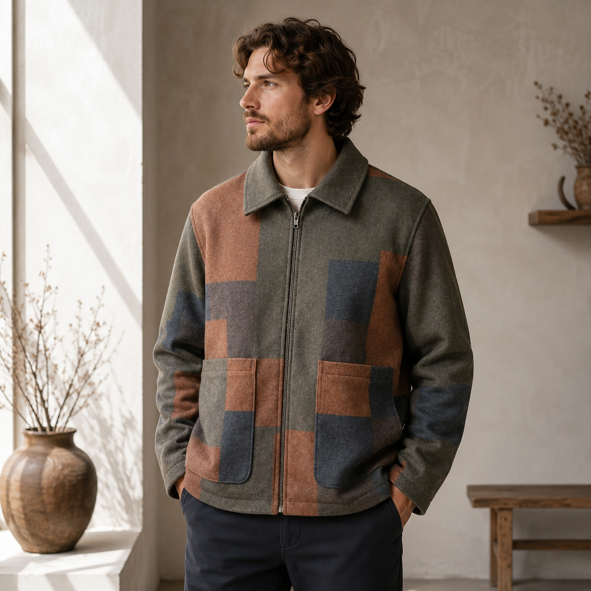 Carmy The Bear Inspired Patchwork Wool Jacket