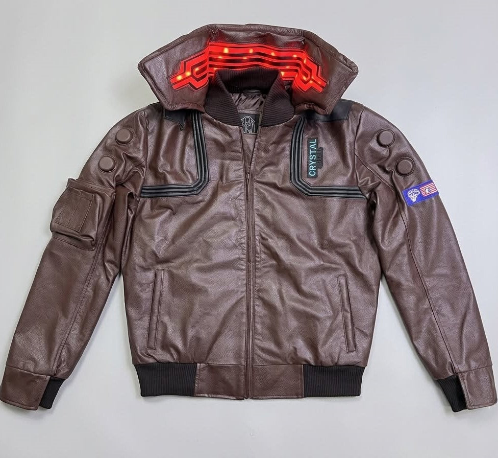 Cyberpunk 2077 Samurai V Leather Jacket with LED Collar