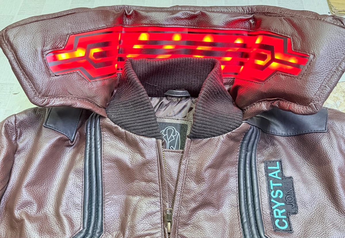 Cyberpunk 2077 Samurai V Leather Jacket with LED Collar