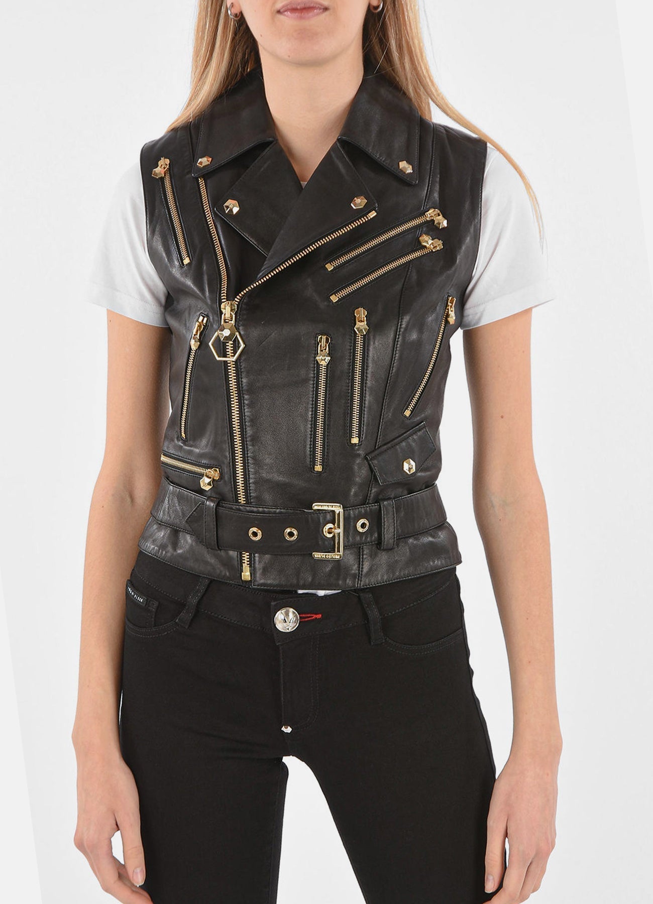 Women's Multi-Pockets Design Leather Vest