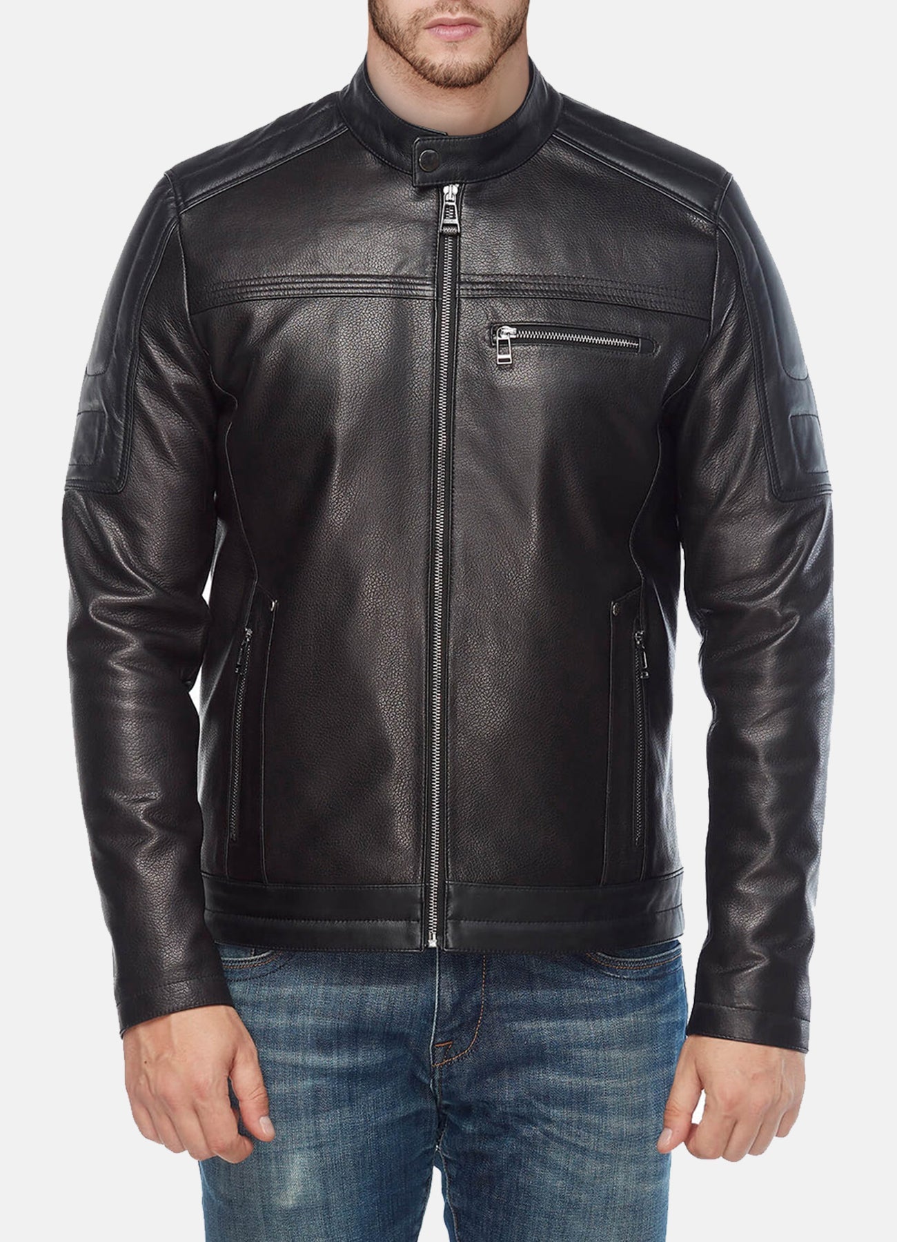 Men's Authentic Black Biker Leather Jacket