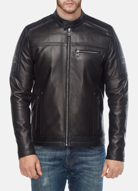 Men's Authentic Black Biker Leather Jacket