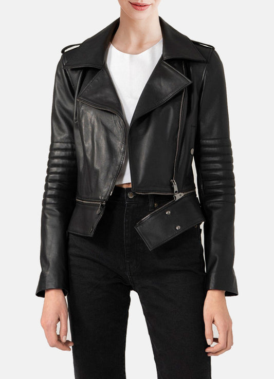 Women's Iconic Black Biker Leather Jacket