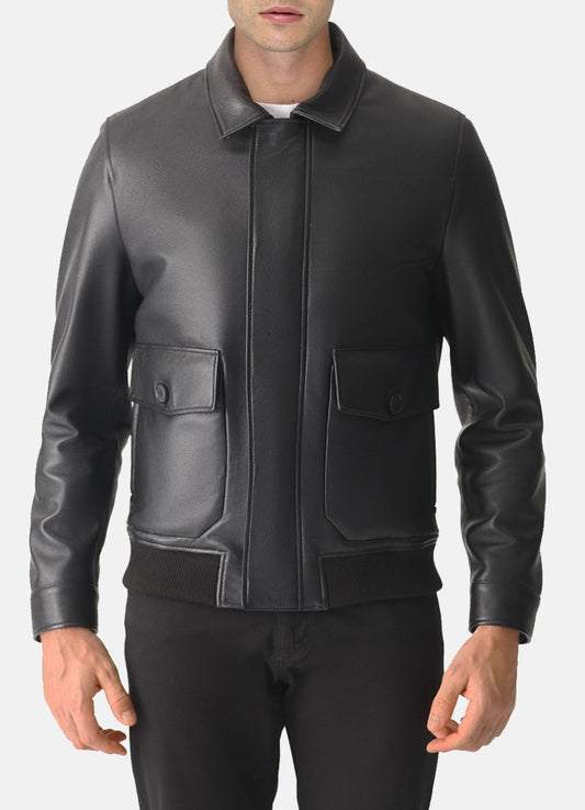 Men's Slimfit Black Lambskin Leather Jacket