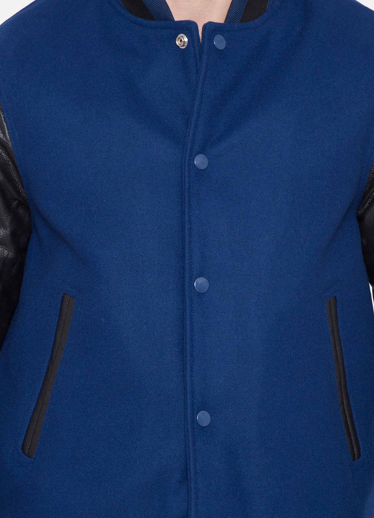 Men's Blue and Black Varsity Jacket