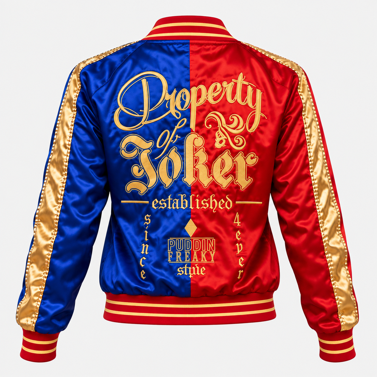 Harley Quinn Suicide Squad Property of Joker Satin Bomber Jacket