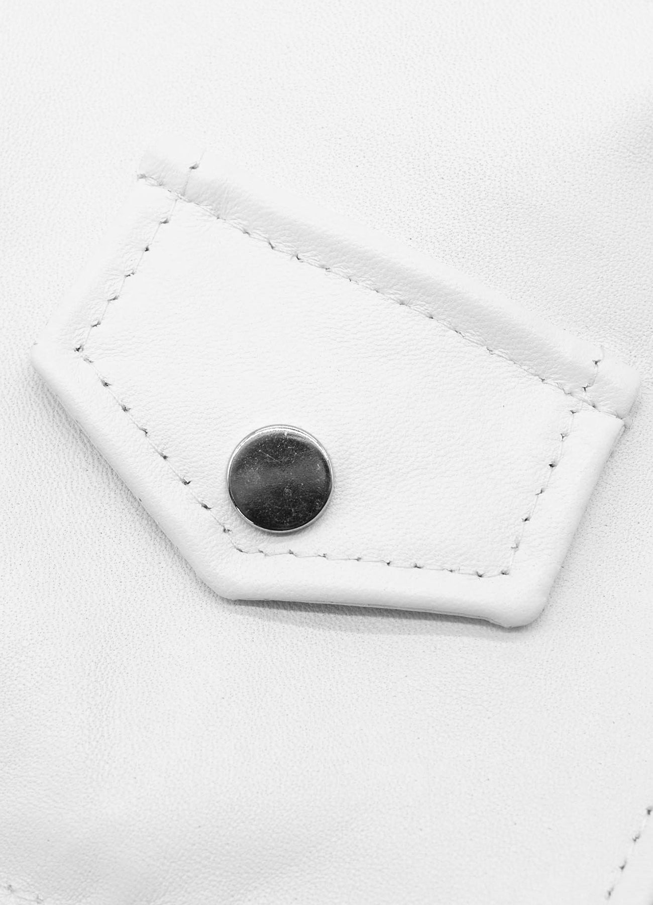 Women's Bright White Biker Leather Vest
