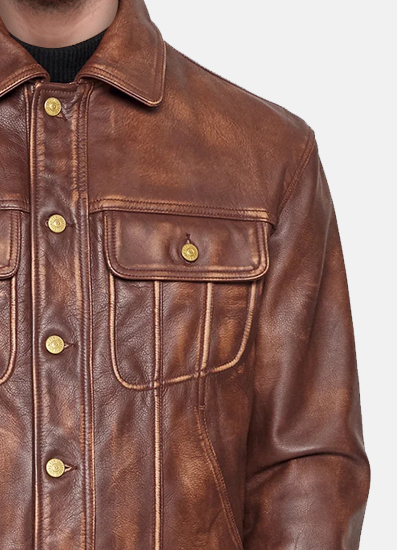 Men's Vintage Style Distressed Leather Jacket