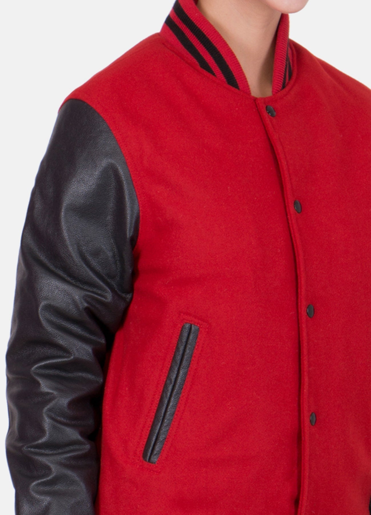 Women's Exclusive Red and Black Varsity Jacket