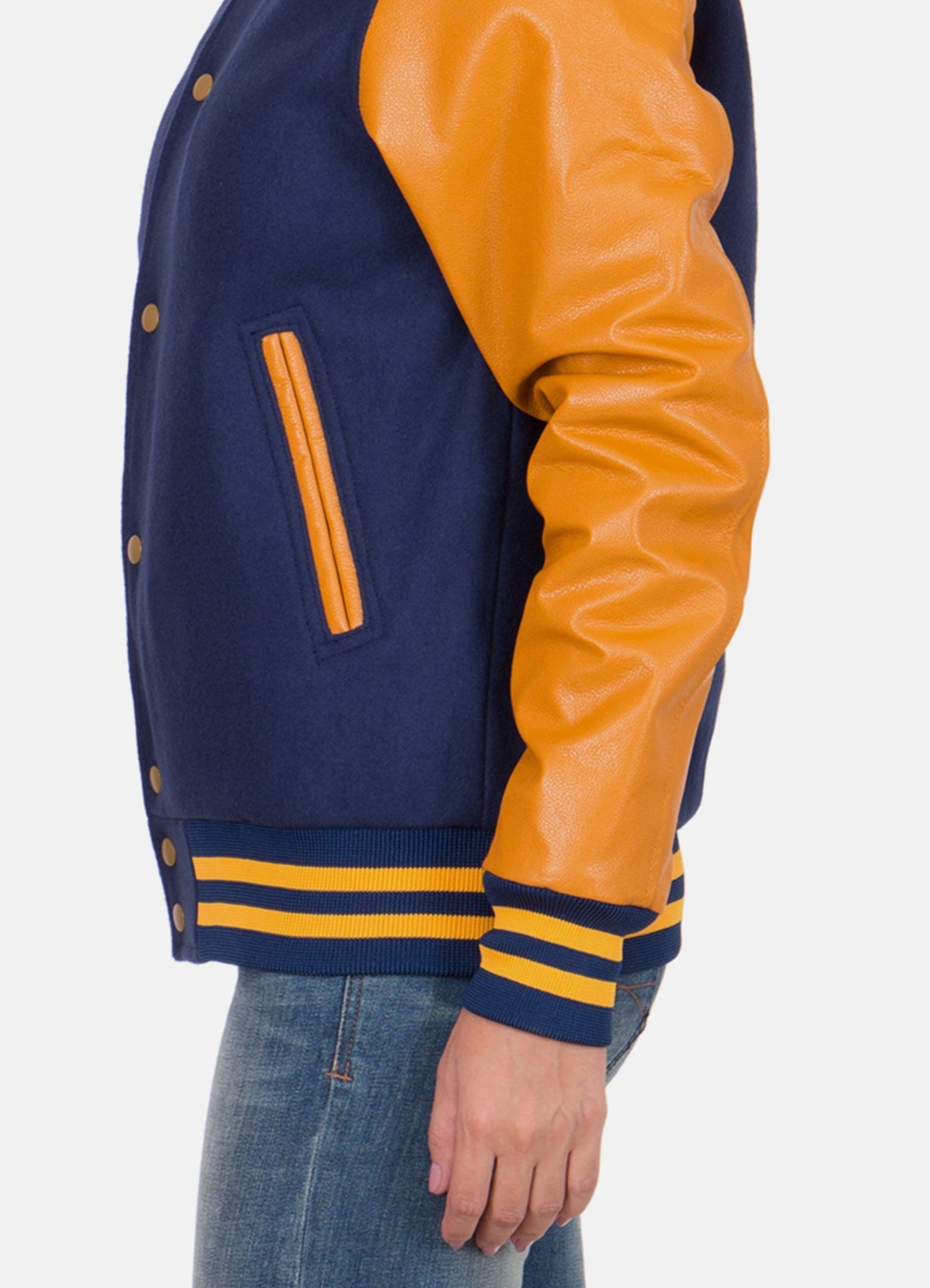 Women's Blue and Yellow Varsity Jacket