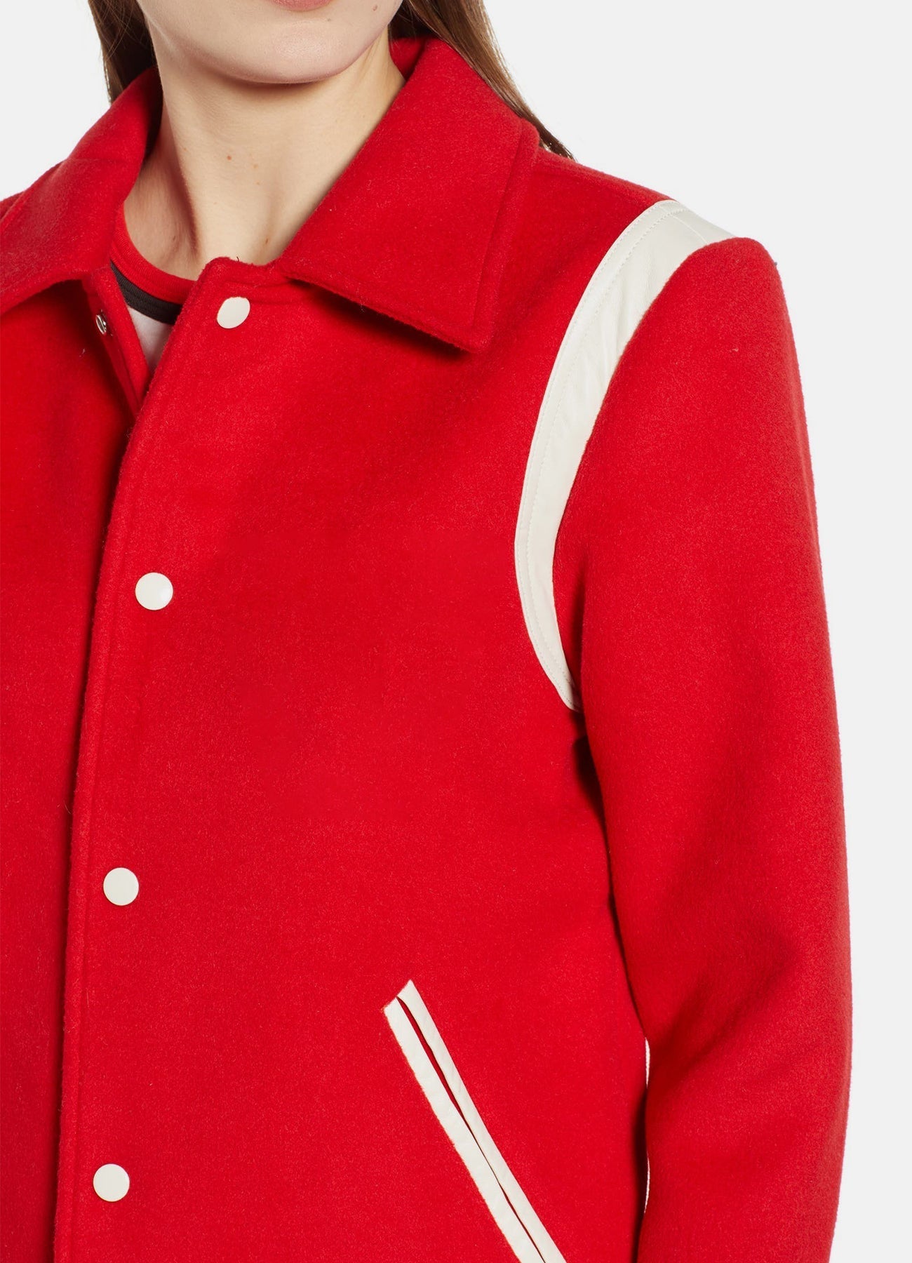 Women's Bright Red Varsity Jacket