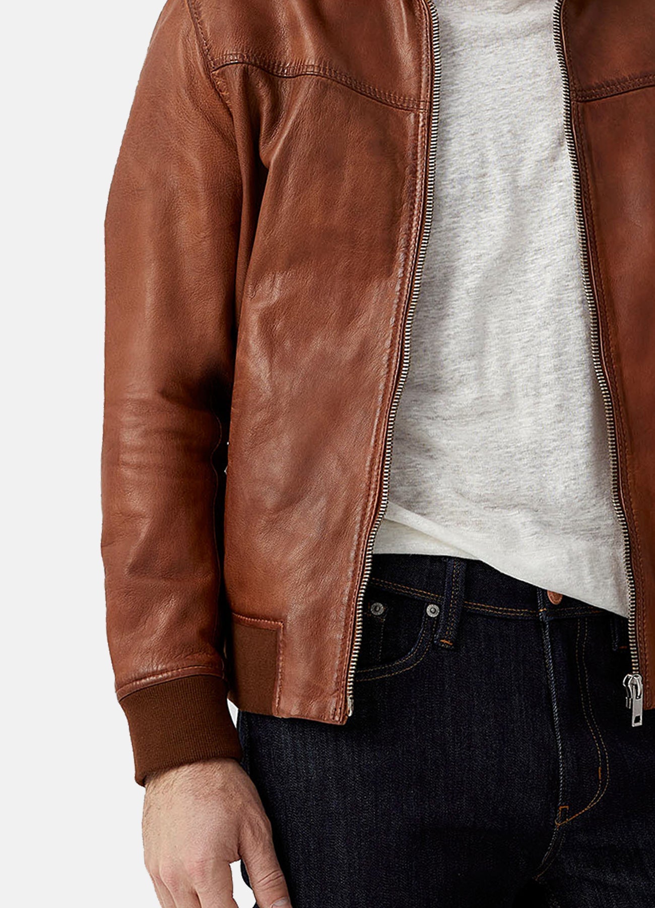 Men's Vintage Style Bomber Leather Jacket