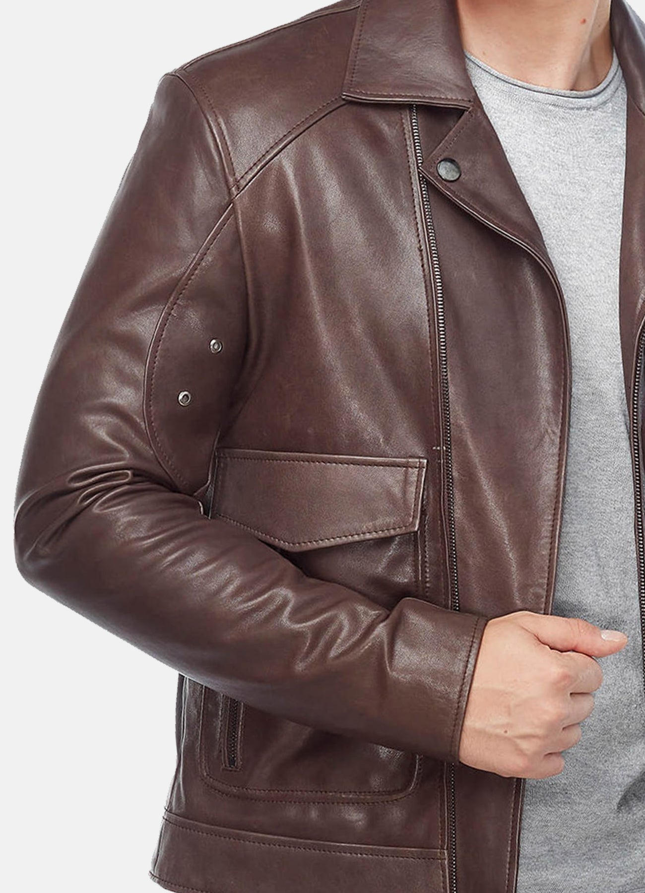 Men's Choco Brown Motorcycle Leather Jacket