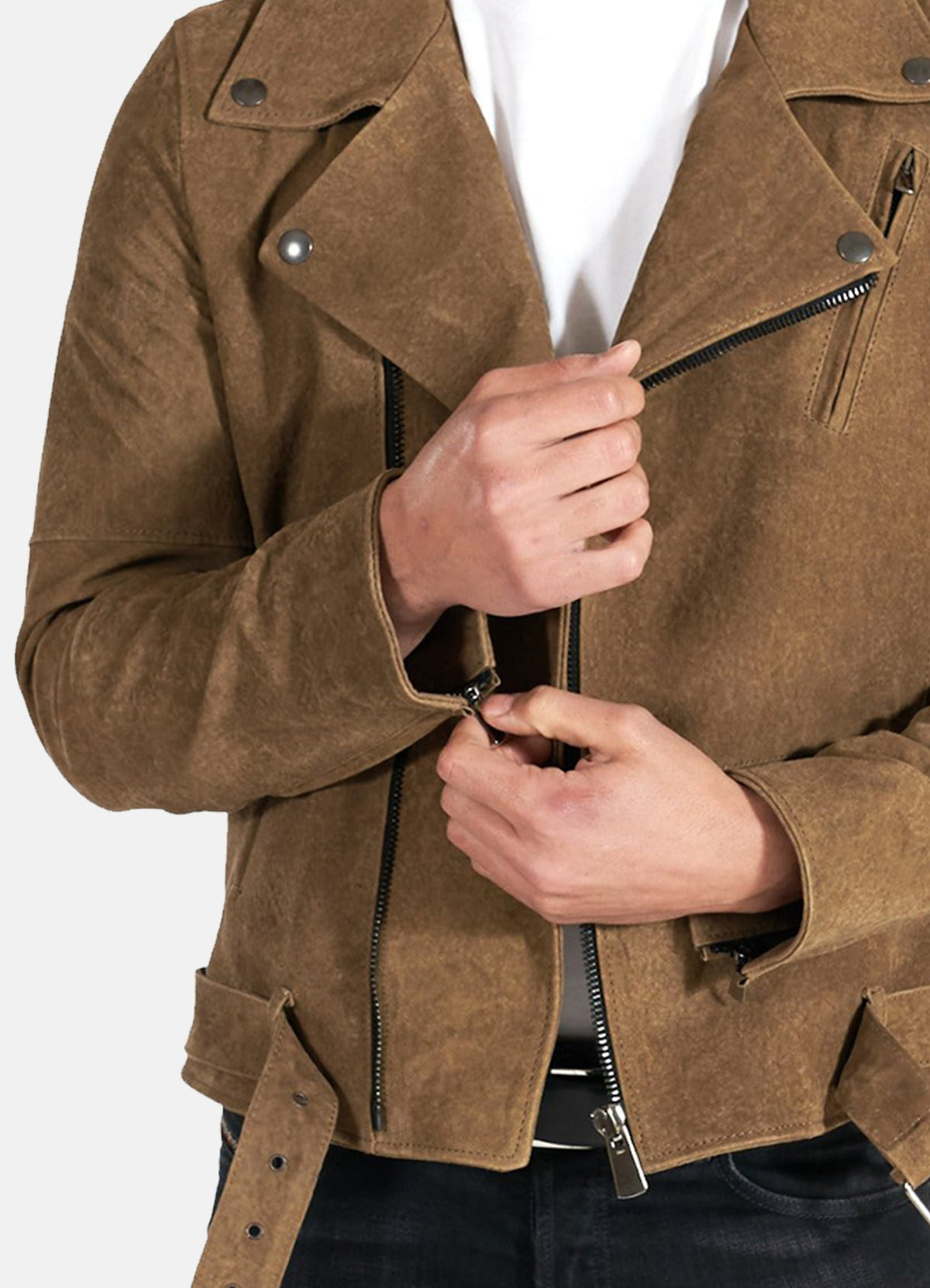 Men's Perfecto Brown Suede Leather Jacket
