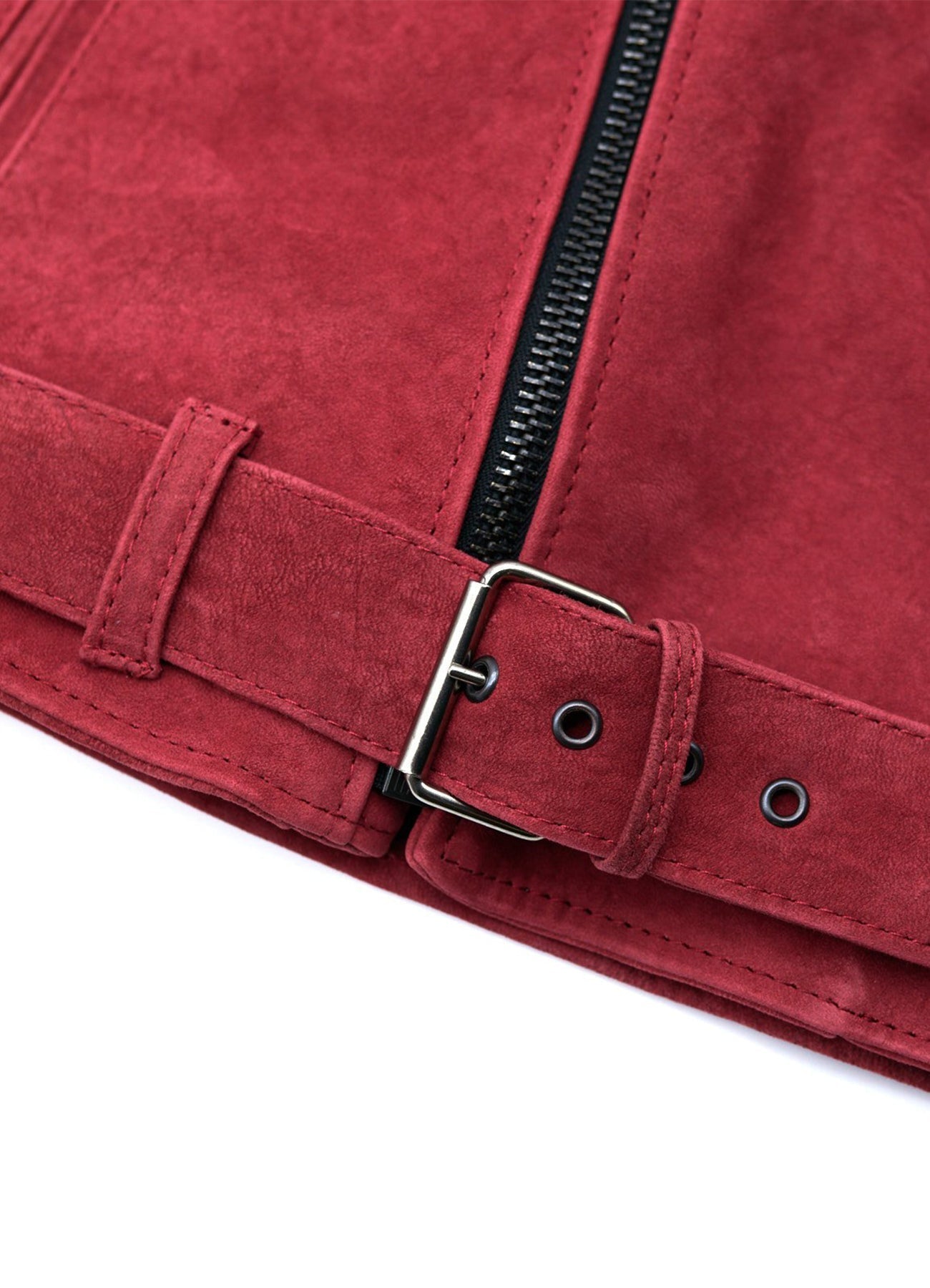 Men's Bright Red Suede Leather Jacket