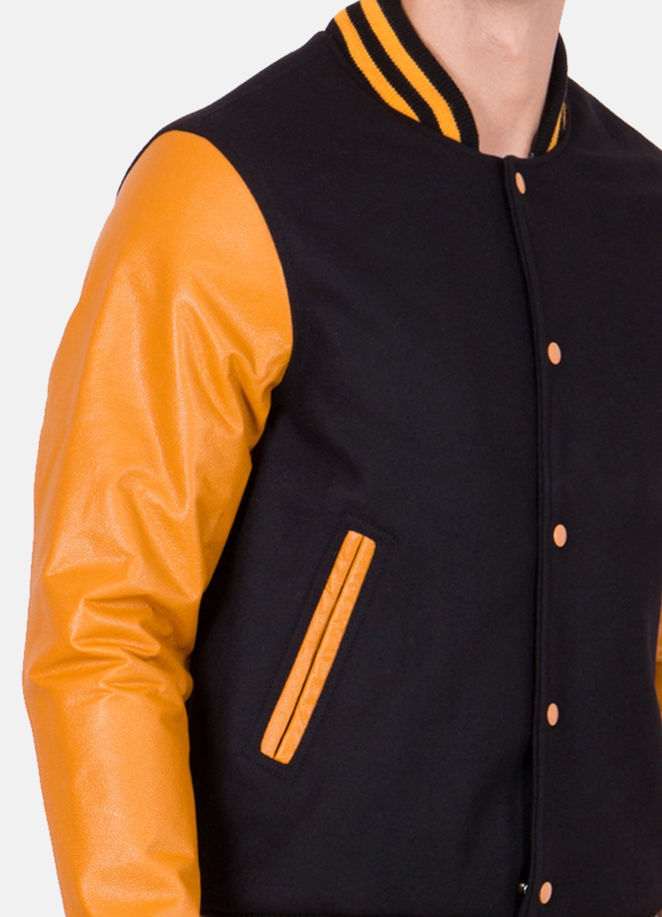 Men's Black and Yellow Varsity Jacket