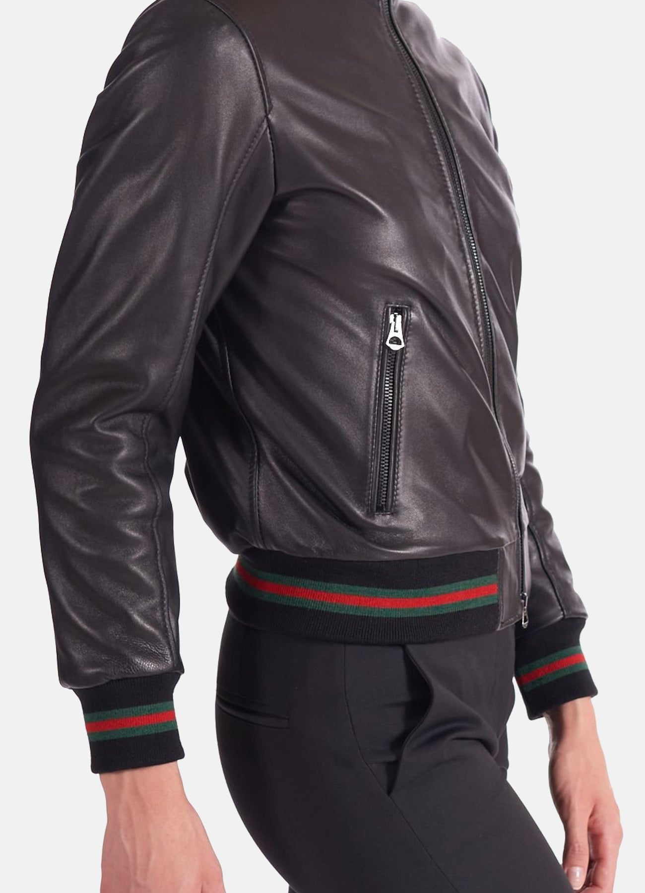 Women's Smooth Black Bomber Leather Jacket
