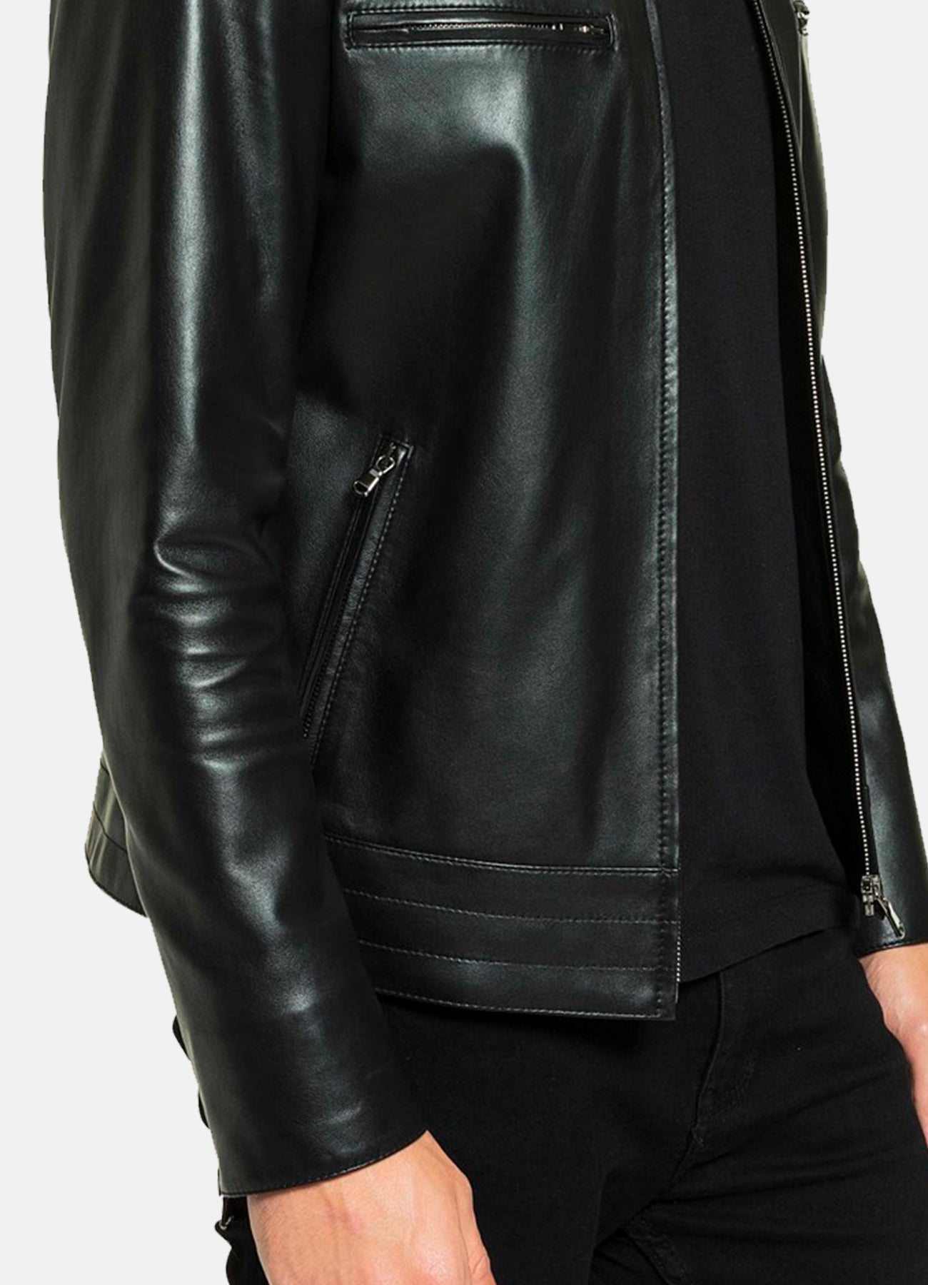 Men's Classic Black Lambskin Leather Jacket