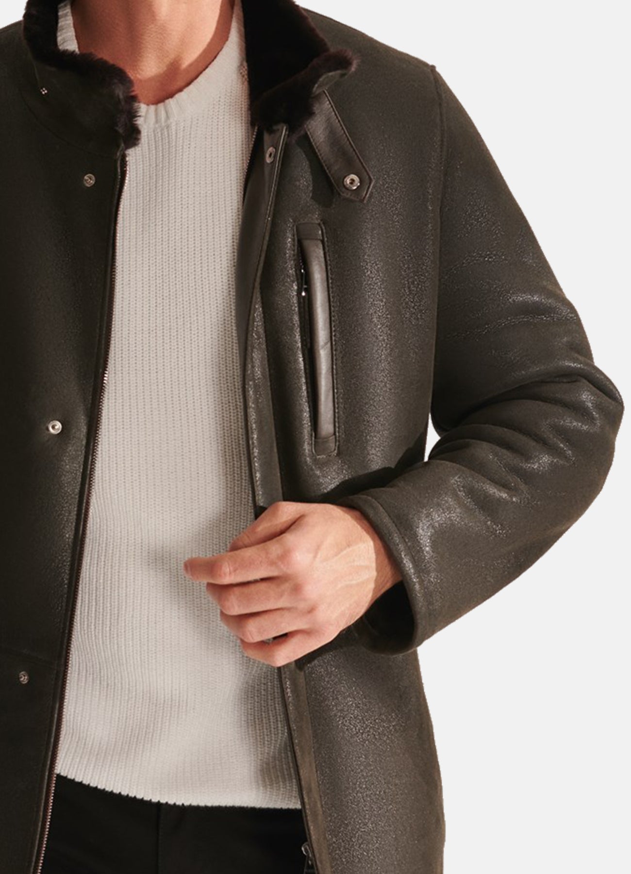 Men's Dark Brown Authentic Shearling Leather Coat