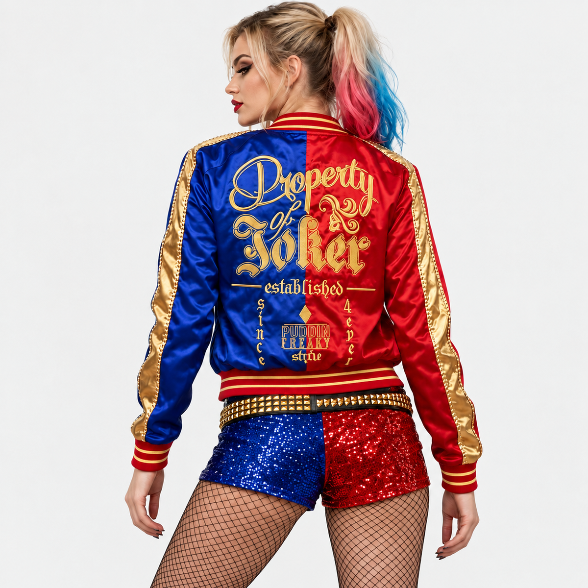 Harley Quinn Suicide Squad Property of Joker Satin Bomber Jacket
