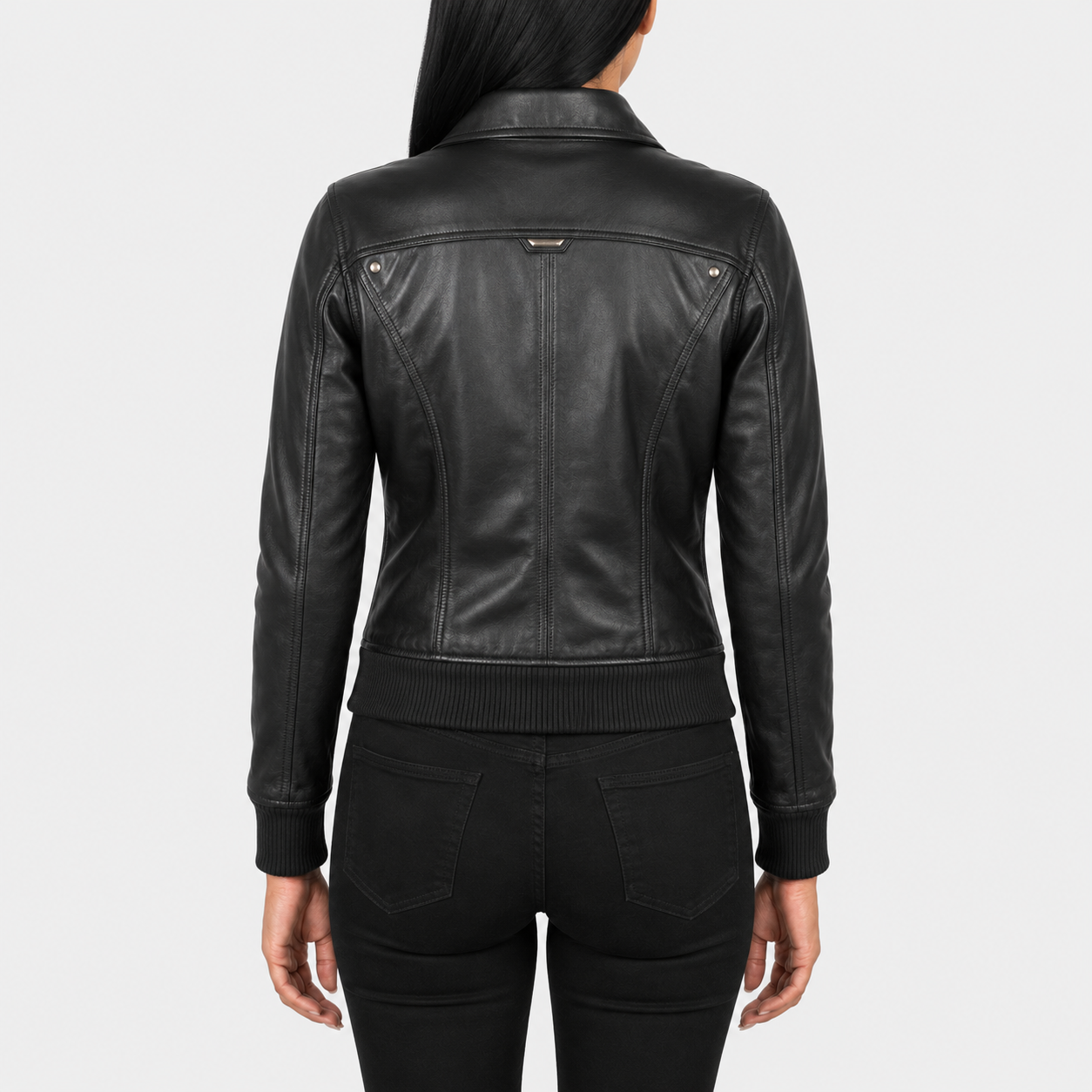Rion Studded Leather Bomber Jacket