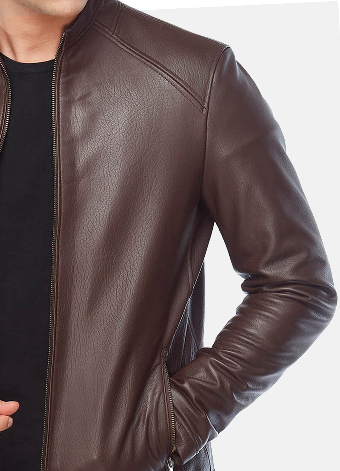 Men's Choco Brown Biker Leather Jacket