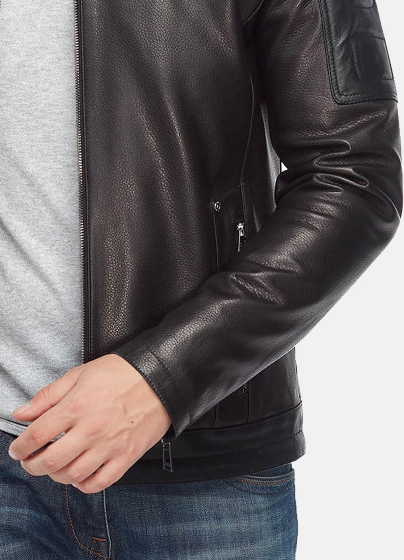 Men's Authentic Black Biker Leather Jacket