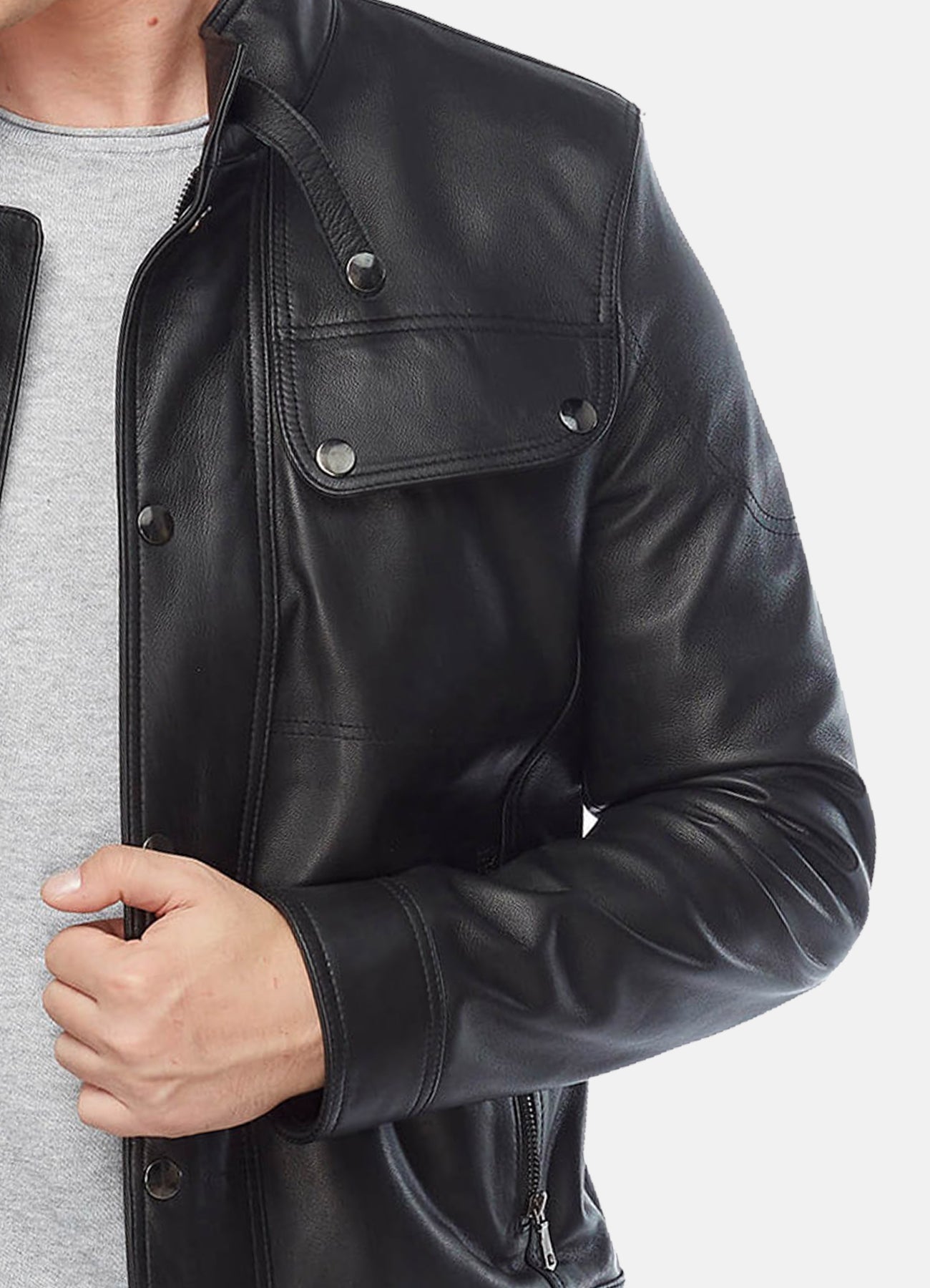Men's Soft Black Biker Leather Jacket