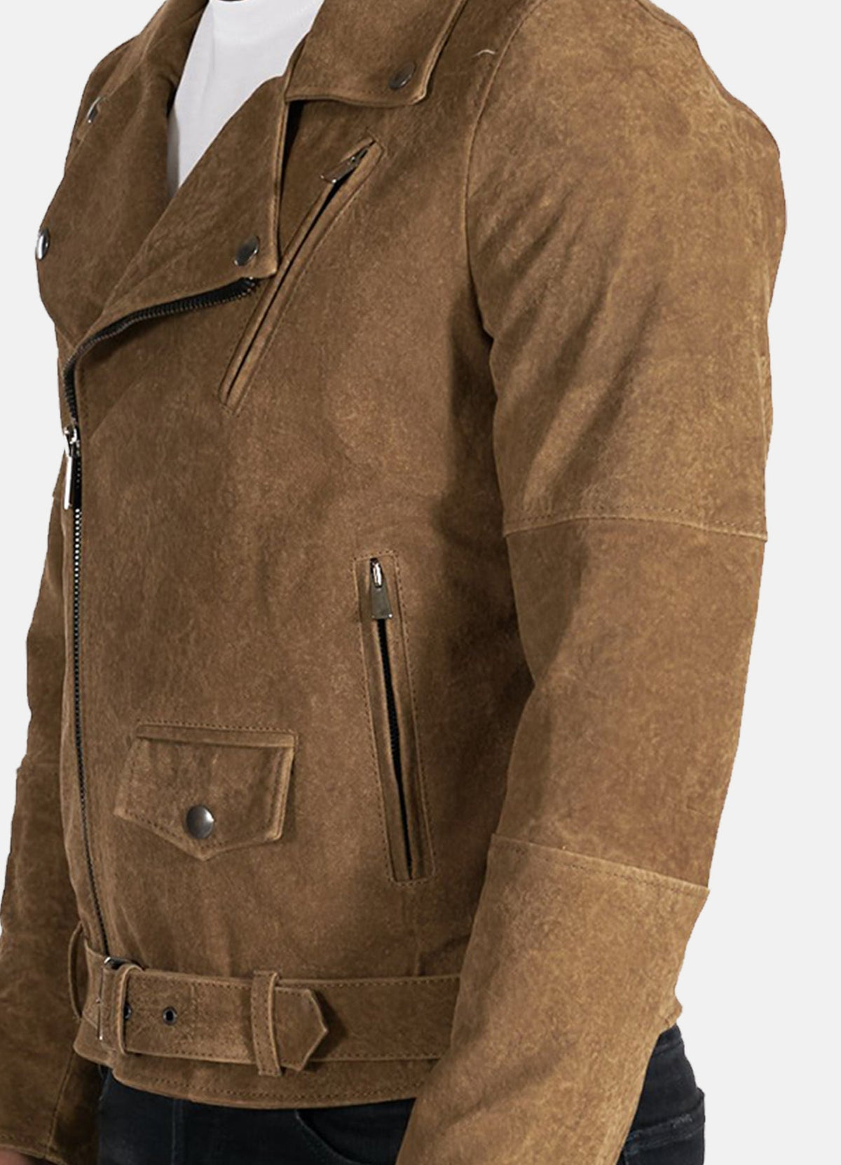 Men's Perfecto Brown Suede Leather Jacket