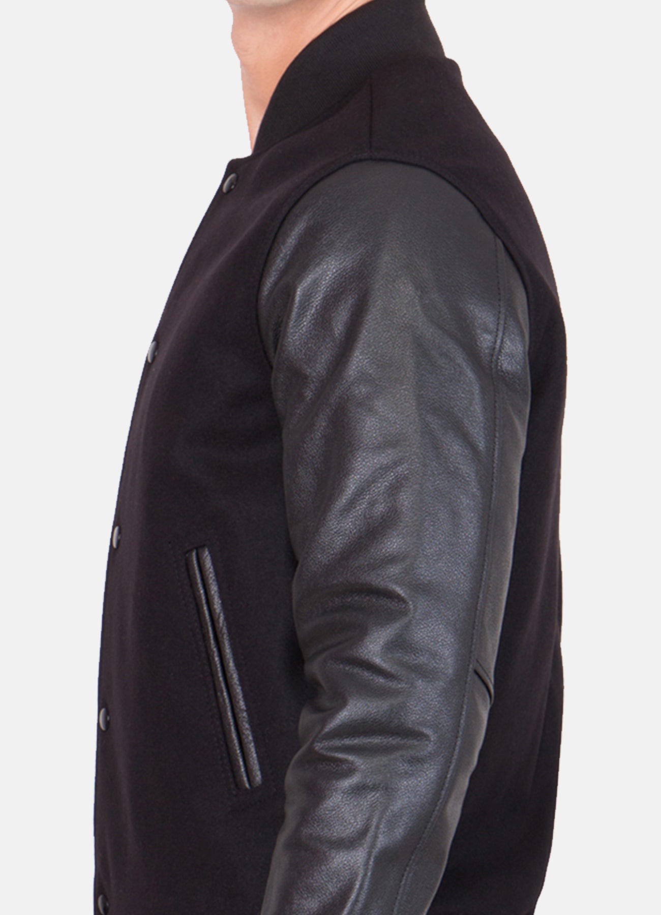 Men's Classic Black Varsity Jacket