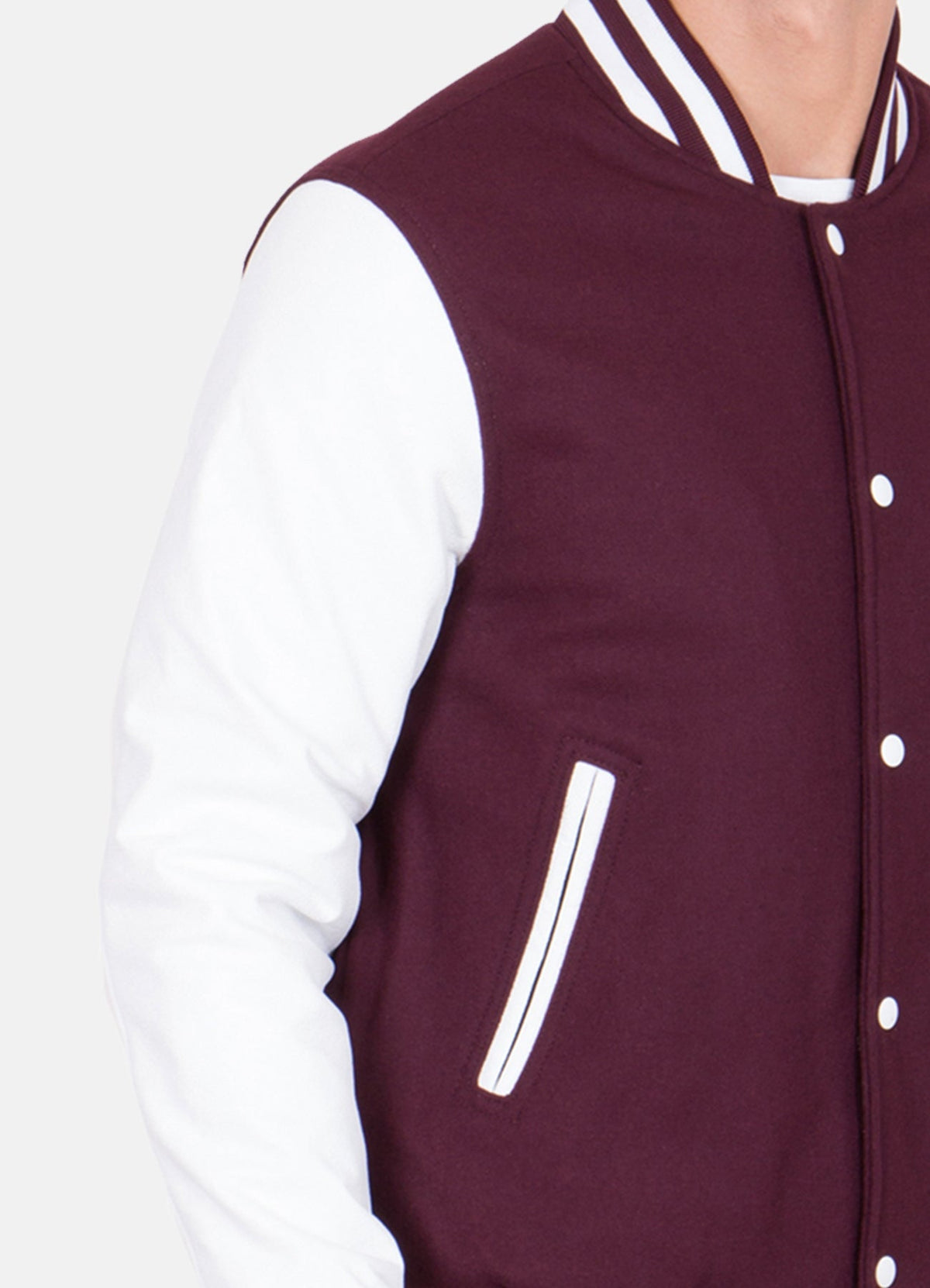 Men's Maroon and White Varsity Jacket