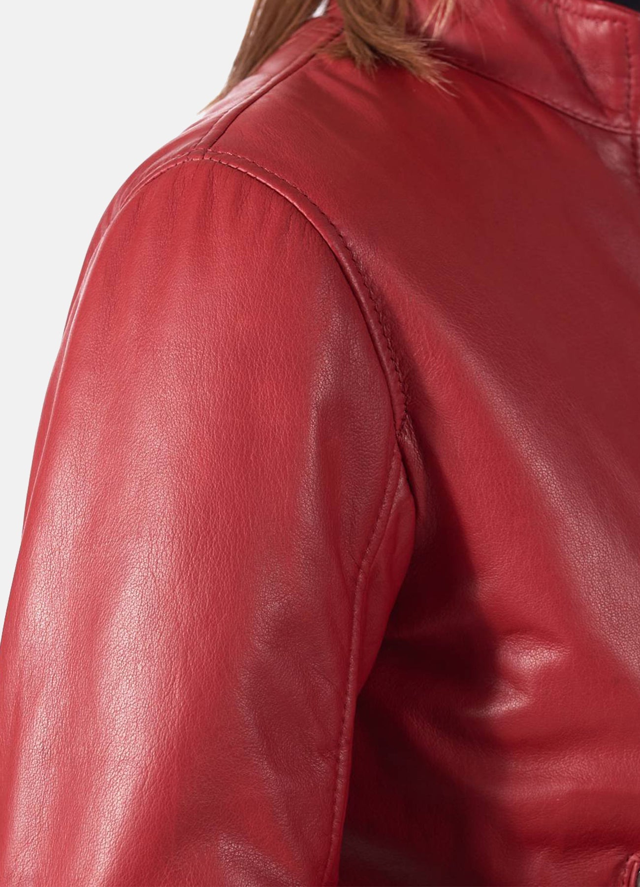Women's Soft Red Bomber Leather Jacket