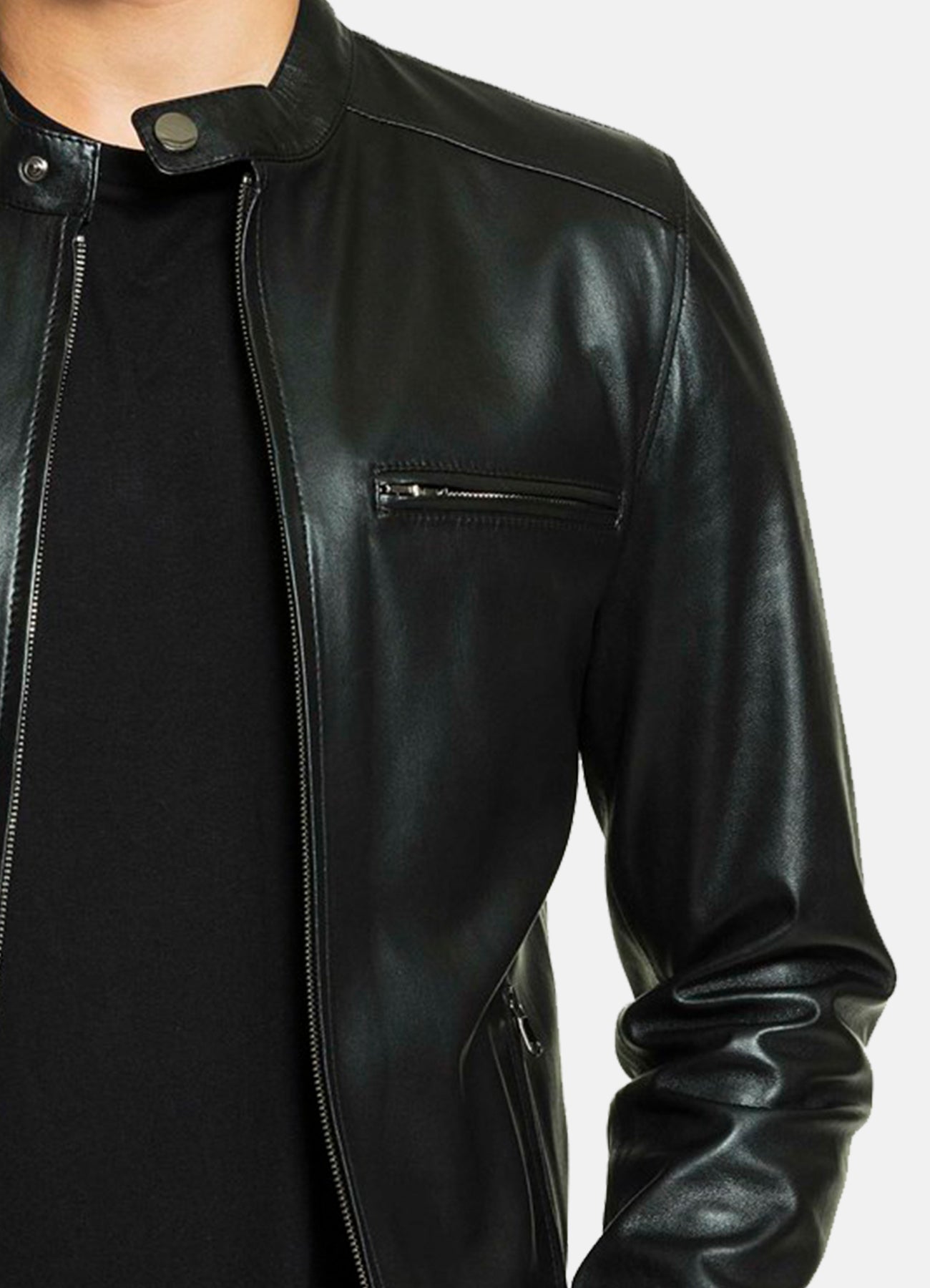 Men's Classic Black Lambskin Leather Jacket