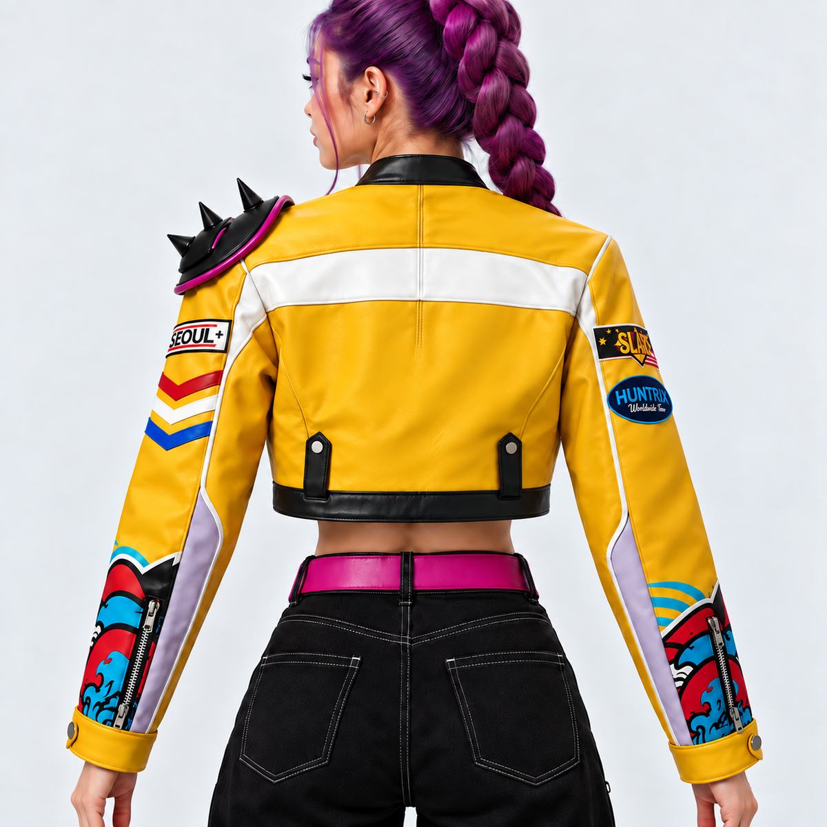 Rumi Women's Yellow Leather Jacket – KPop Demon Hunters