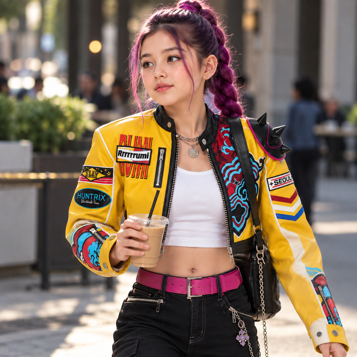 Rumi Kids Yellow Leather Jacket – KPop Demon Hunters