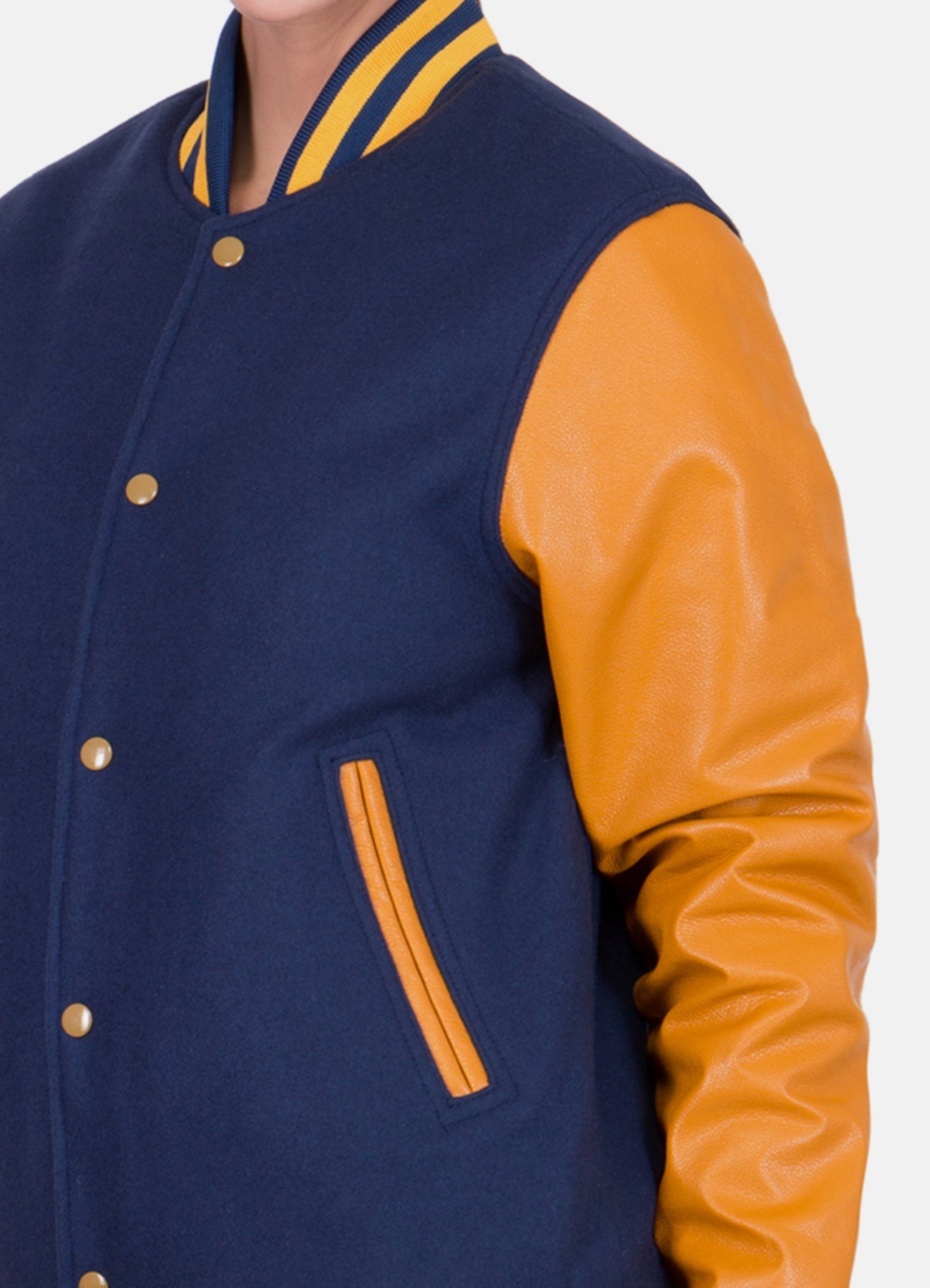 Women's Blue and Yellow Varsity Jacket