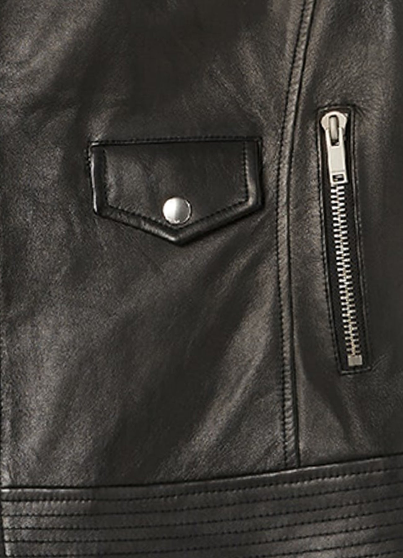 Women's Regular Fit Black Biker Leather Vest
