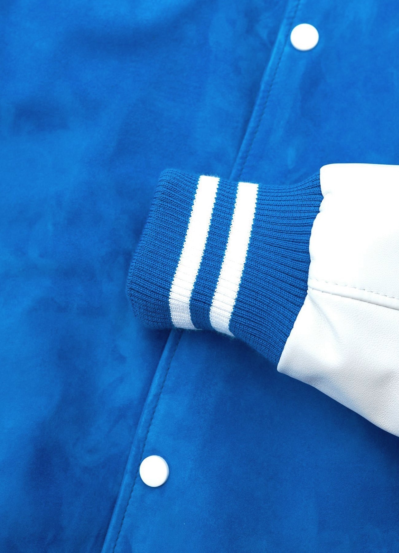 Men's Blue and White Varsity Jacket