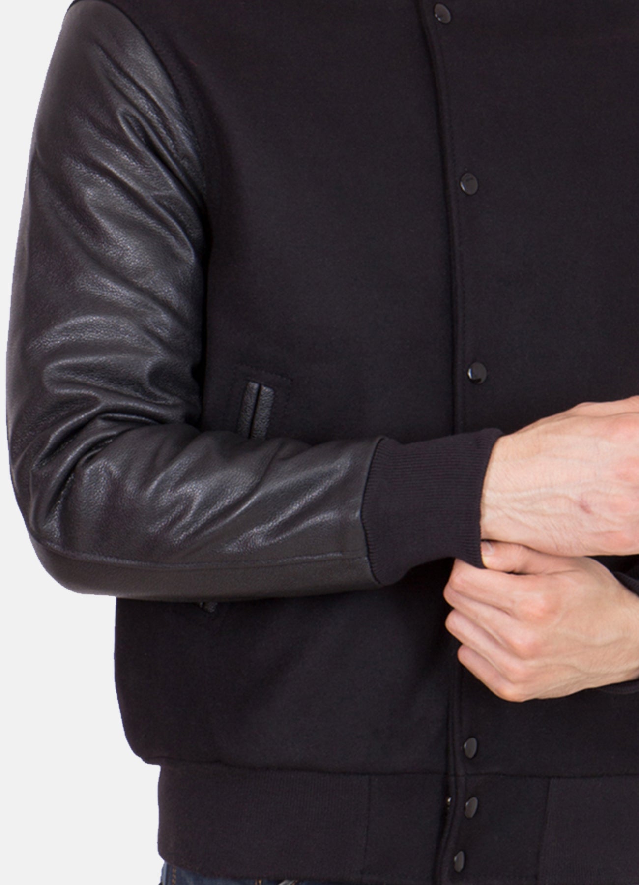 Men's Classic Black Varsity Jacket