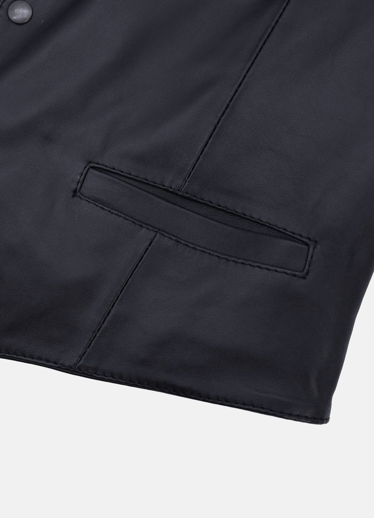 Men's Black Real Leather Vest