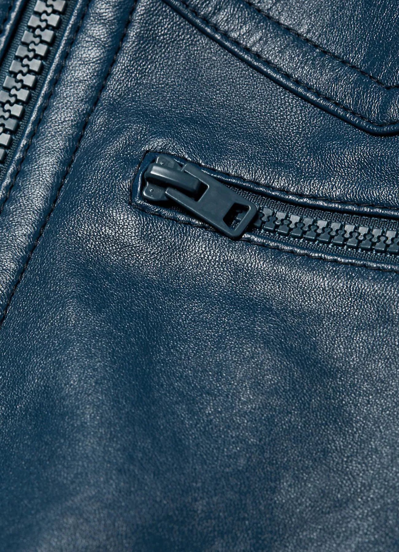 Women's Yale Blue Leather Bomber Jacket