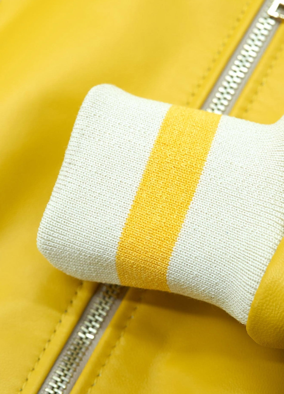 Women's Bright Yellow Bomber Leather Jacket
