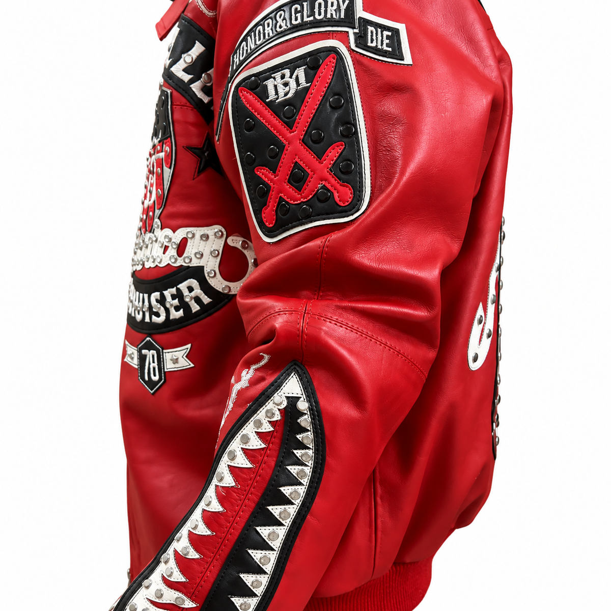 American Bruiser Customize Men's Red Leather Jacket