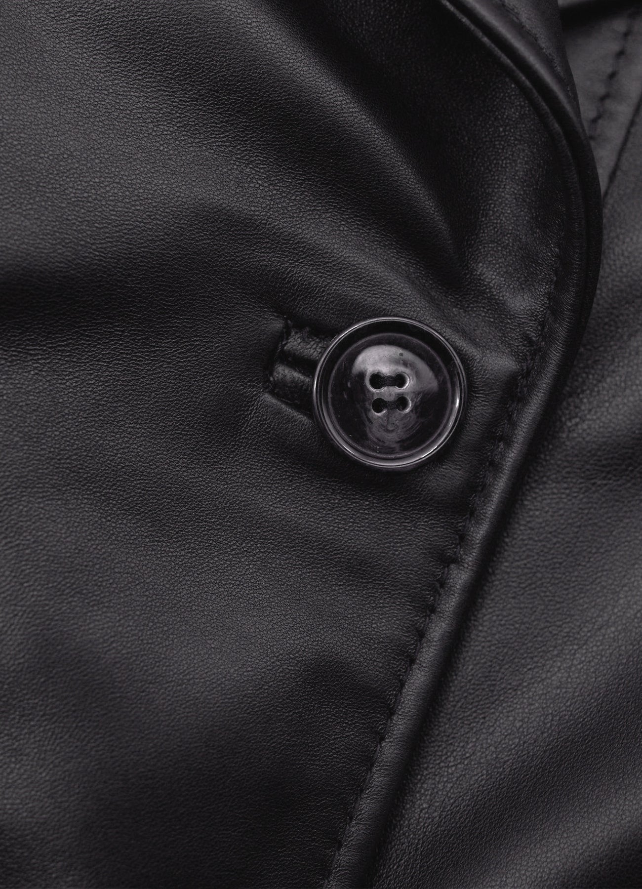 Women's Midnight Black Long Leather Coat