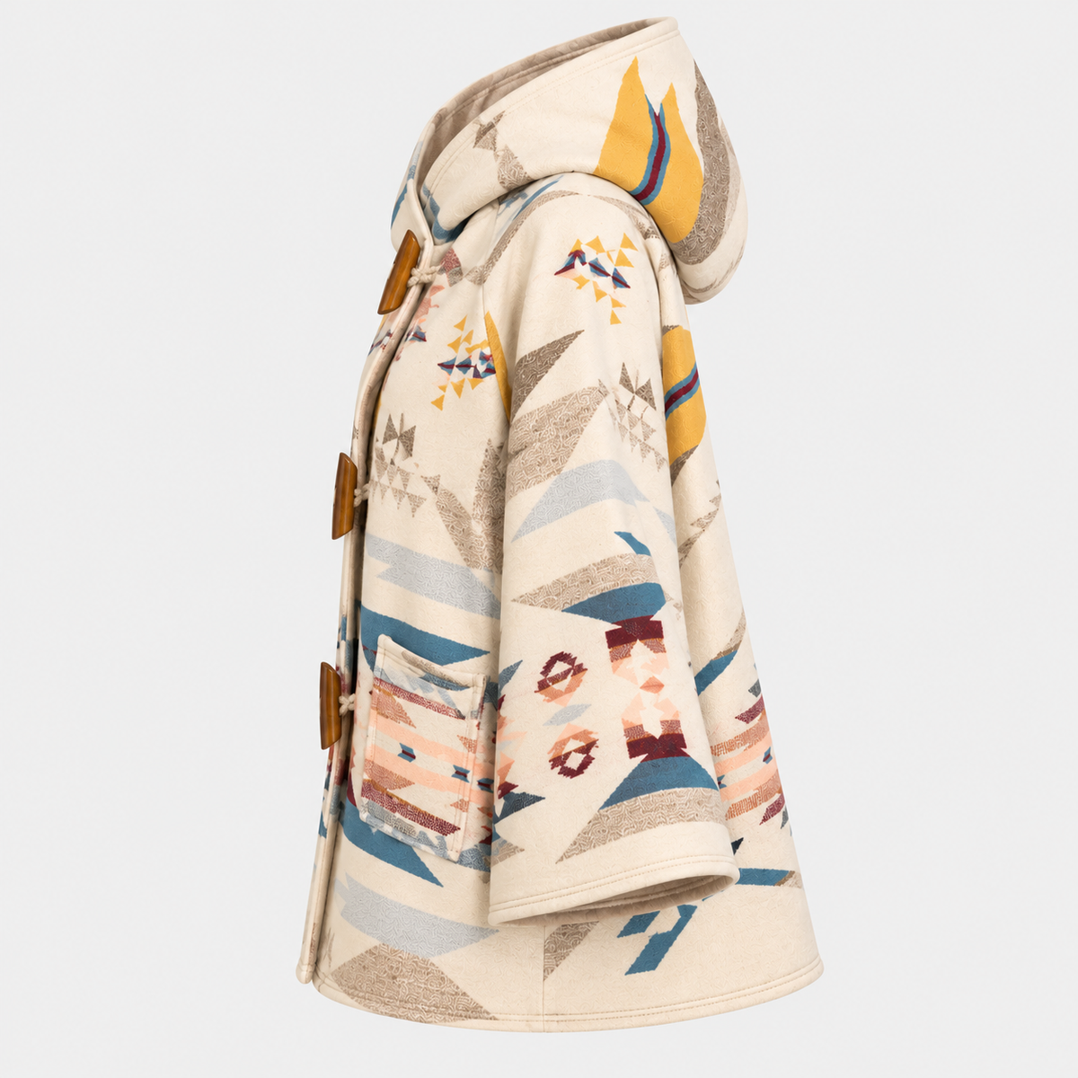 Women's Southwestern Aztec Hooded Toggle Coat